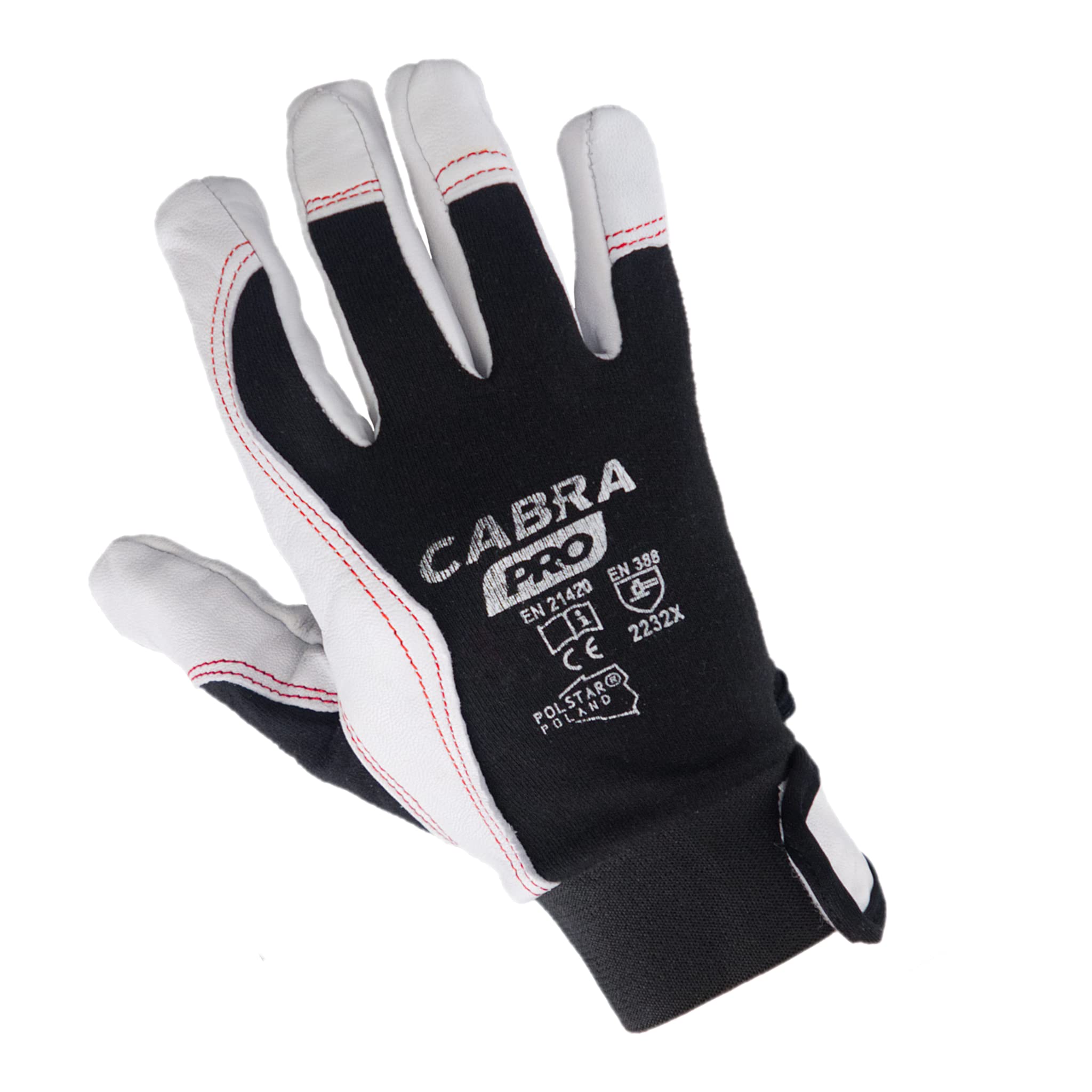 Cabra Pro - 12 Paar Arbeitshandschuhe aus vollnarbigen Ziegenleder - Schutzhandschuh mit Lederverstärkung - Arbeitshandschuh Damen und Herren - Werkstatt - Garten - Bau, Größe 10, 12 Paar