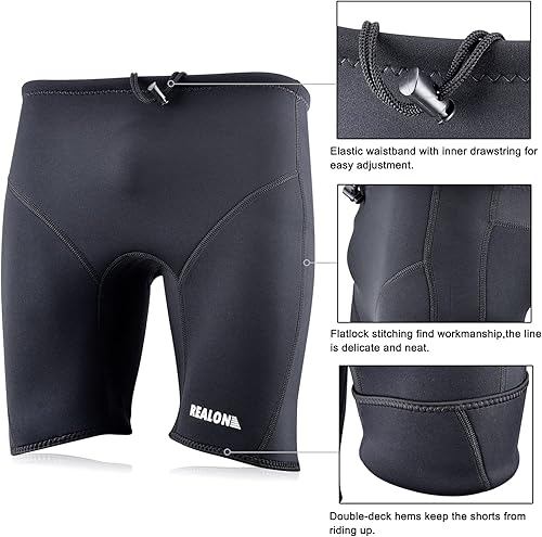 Miniatura 6 de REALON Wetsuit Shorts Neoprene Men 3mm Buoyancy Swim Pants Adult Women Sweat Wet Suit Trunks Jammers Keep Warm Water Sport Aerobics for Swimming