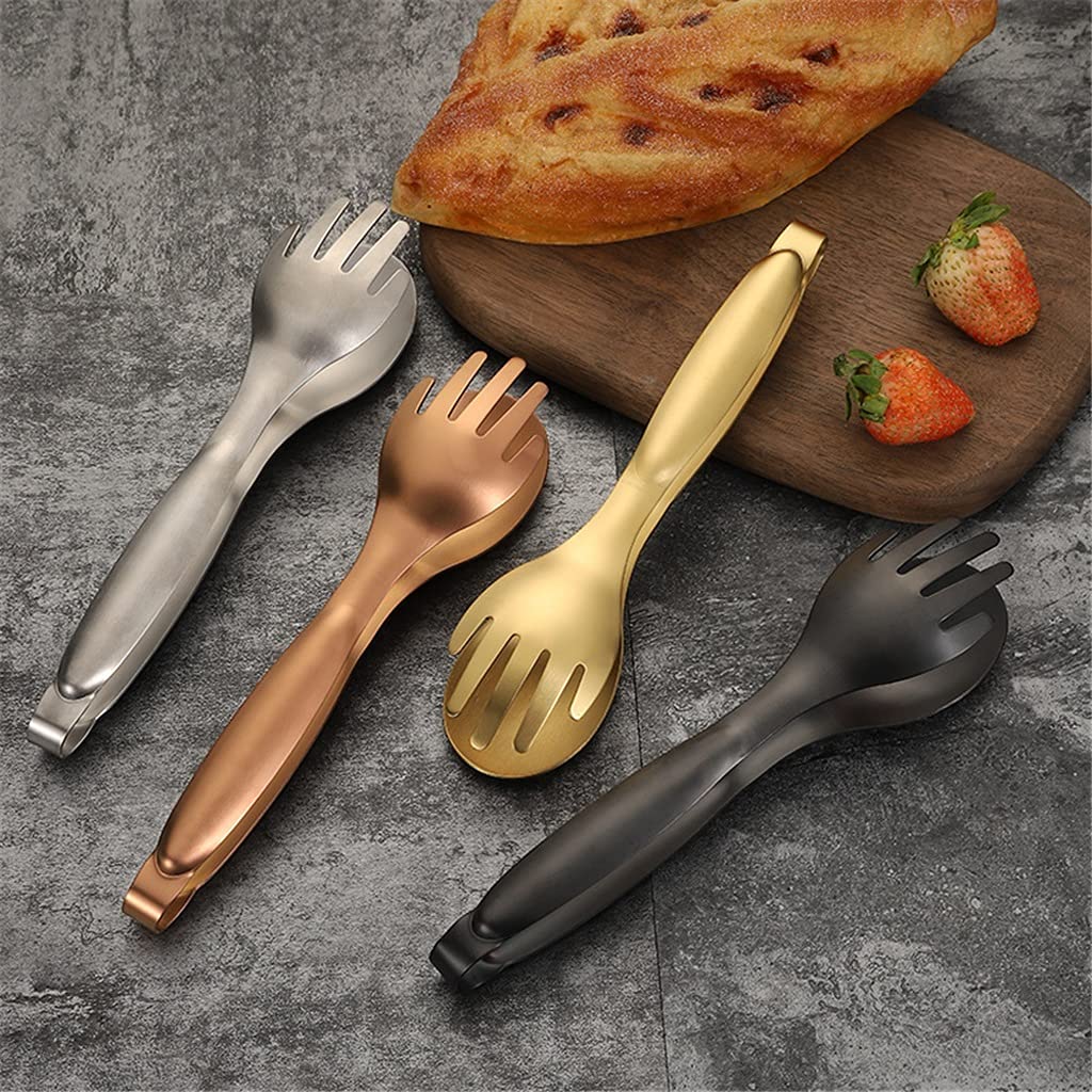 Pinces de cuisine, Pinces de cuisine en acier inoxydable, for barbecue, four, salade, Steak, pâtes, poisson, multicolore(Silver)