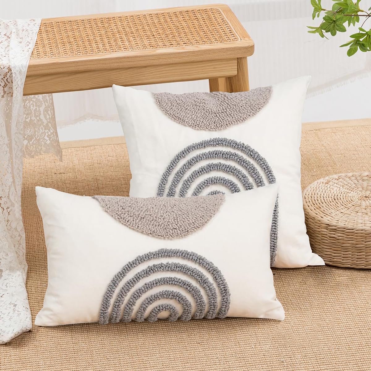 Kit 2 Capas de Almofada 45x45cm Decorativas Para Sofá Cama Artesa...