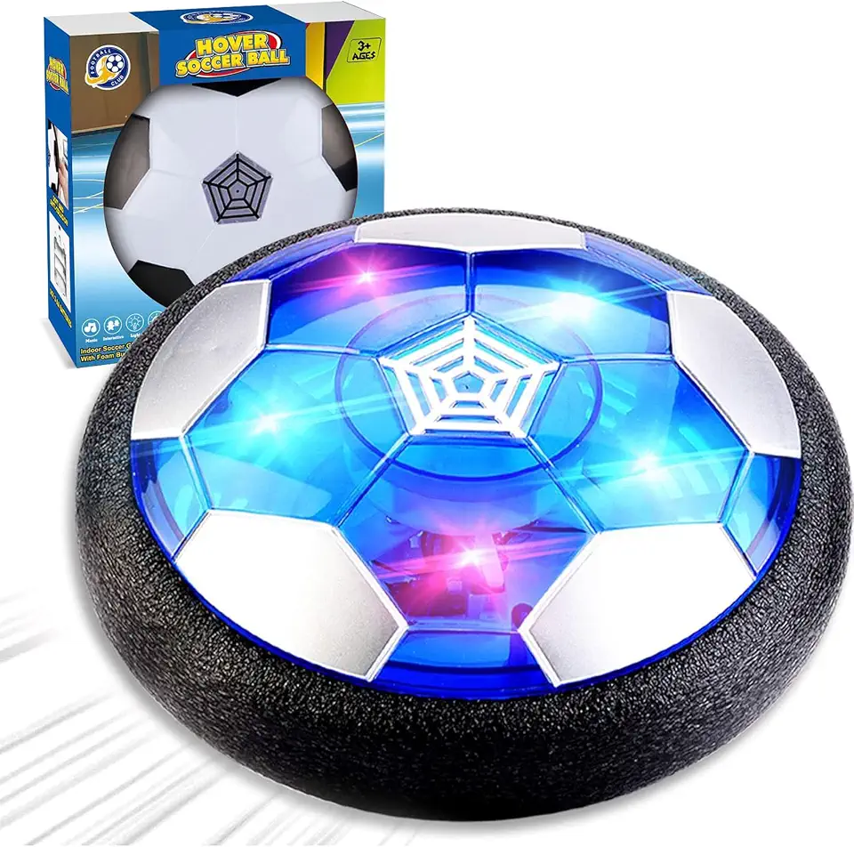 Hover Soccer Ball, Floating Soccer Ball Toys with Colorful LED Light and Soft Foam Bumper, Fun Soccer Training Equipment, Safe for Indoor Play, Perfect Gifts for Kids