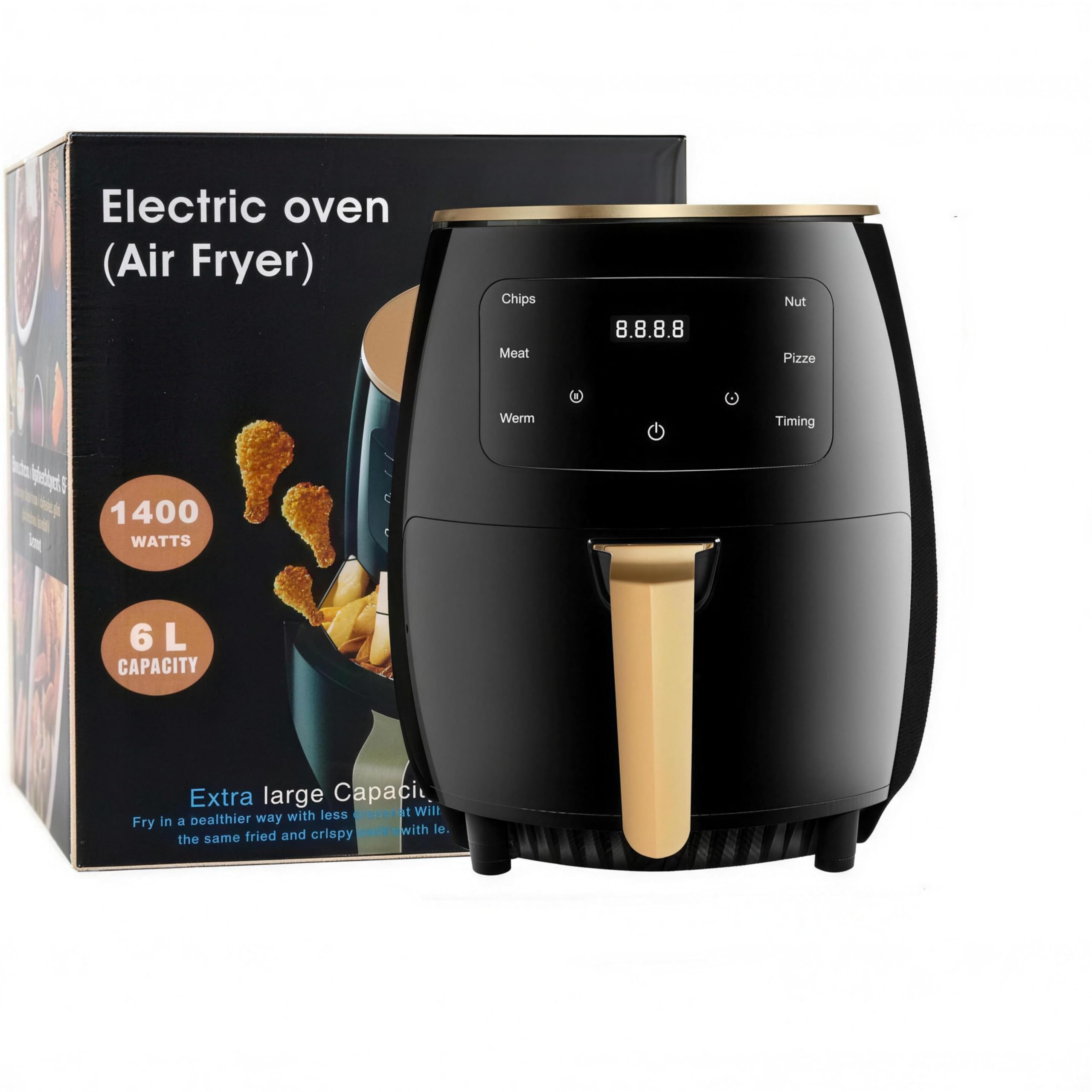 6l Air Fryer,Multi-functional Intelligent Touch Screen Oven with Crisper Plate,Works as an Air Fryer,Mini Oven, And Deep Fryer,Large Capacity Electro Mechanical Deep Fryer for Home Airfryer