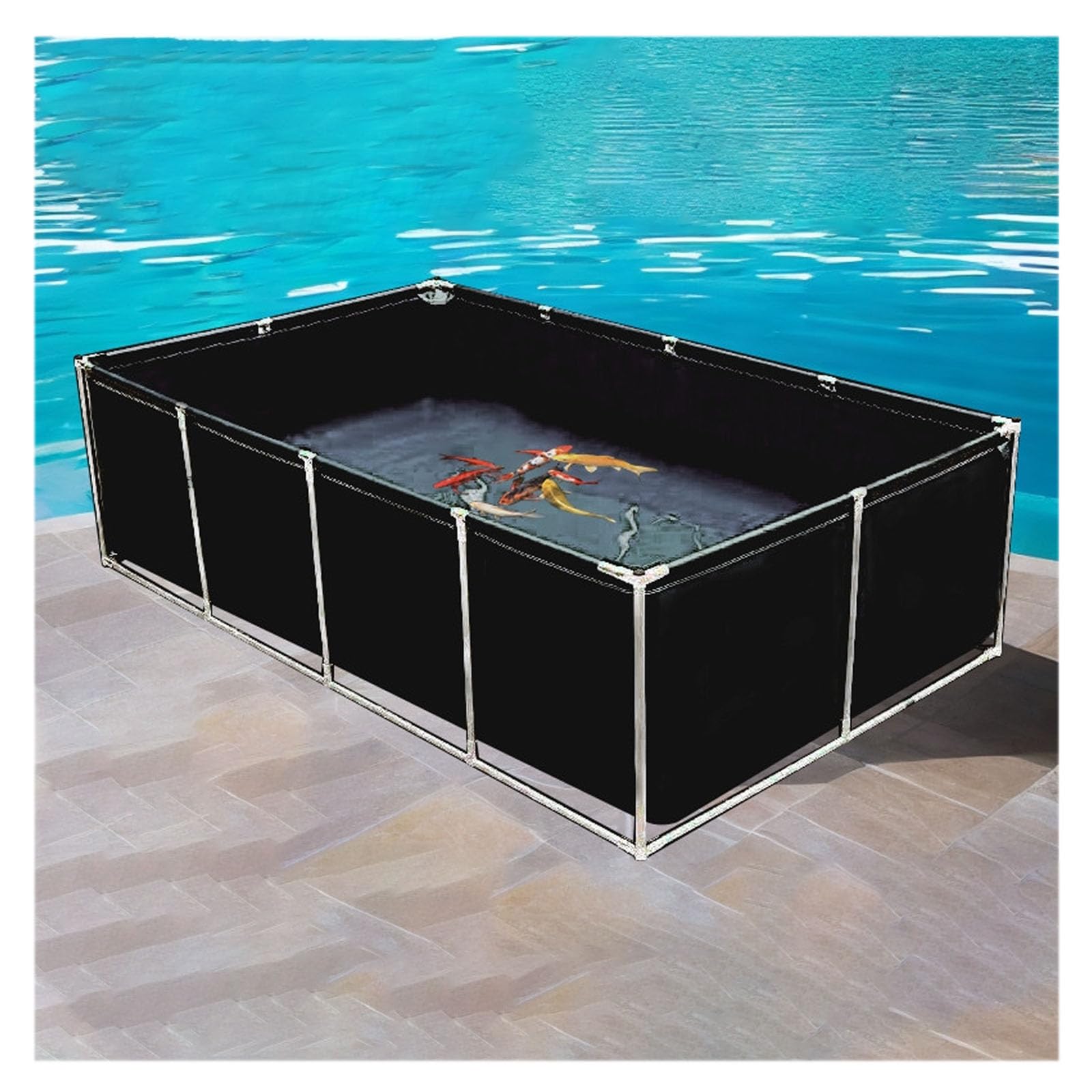Bassin à poissons pliable de jardin pour contrer le manque d'eau et stocker l'eau