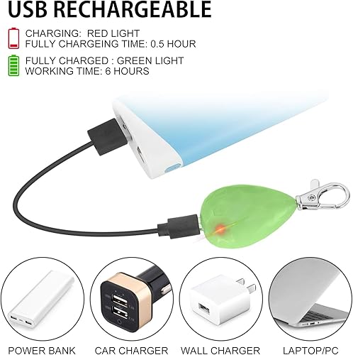 Miniatura 5 de Paquete de 2 luces recargables para perro, collar de perro, luces LED impermeables de seguridad para perros para caminar por la noche, fijar al