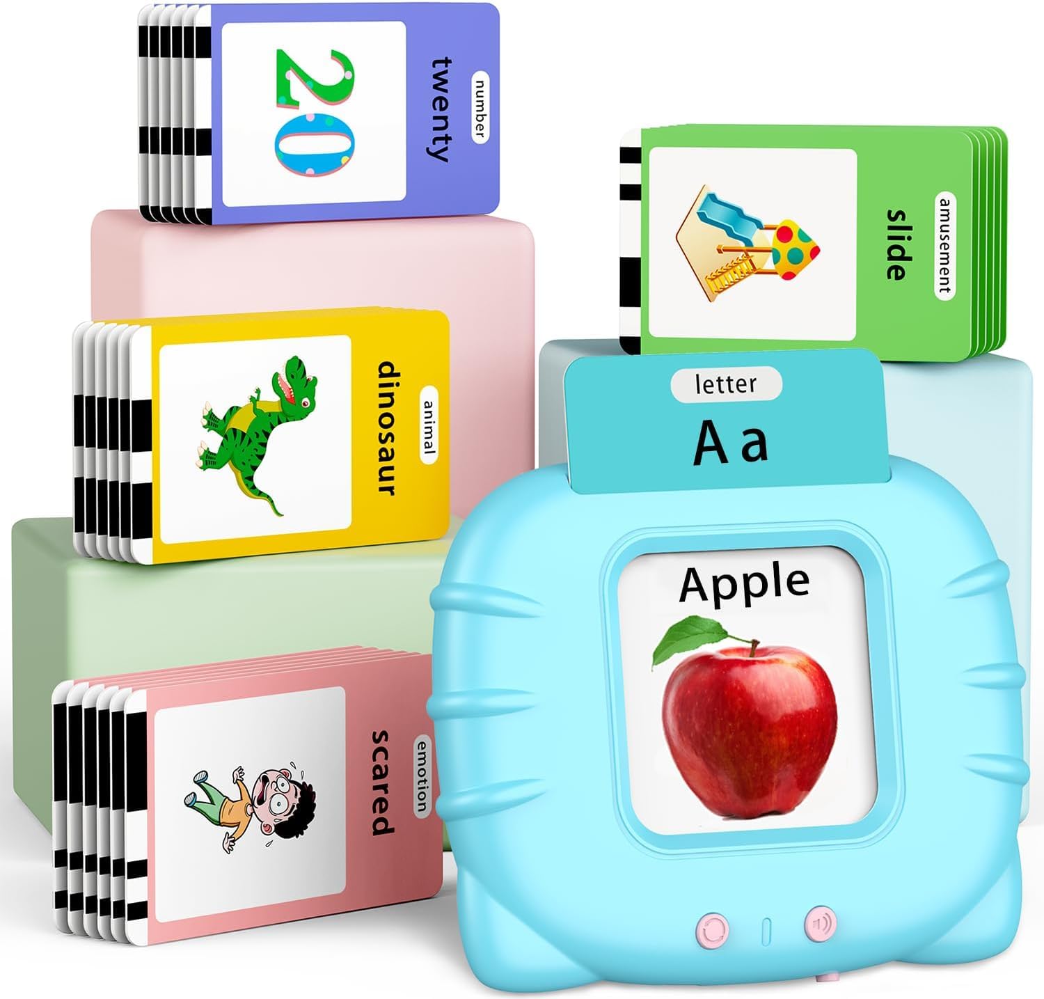 SUPER TOY 112 Talking Flash Cards Educational Toy for 3+ Years Old Baby Early Learning Educational Electronic Interactive Montessori Birthday Gift for Pre School Children