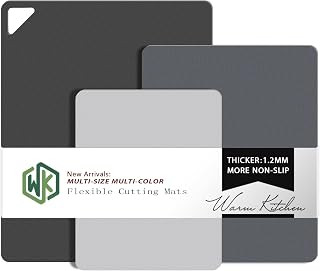 Plastic Cutting Boards for Kitchen, WK Flexible Cutting Board Mats, Non Slip Cutting Mat, BPA Free, Dishwasher Safe, Multi Sizes