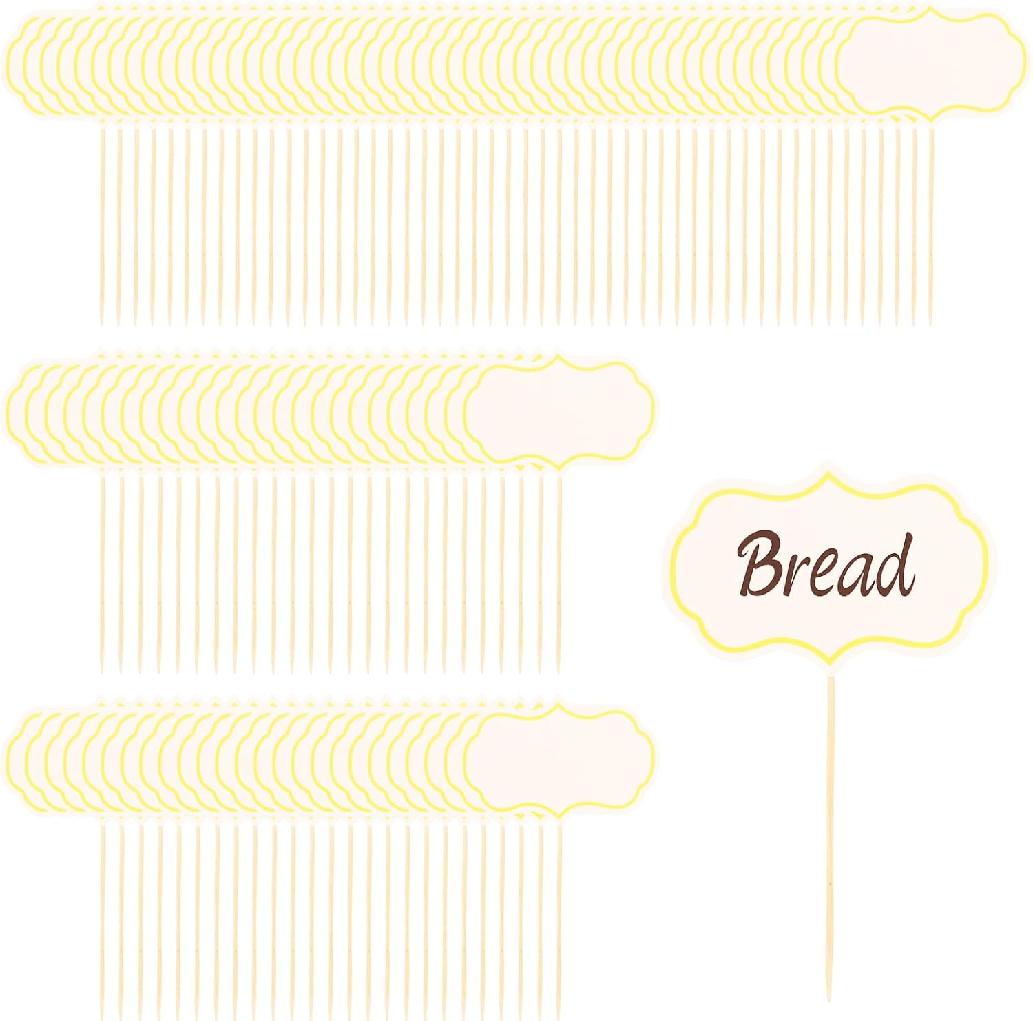 100 Pcs Cheese Markers Blank Food Labels for Party Buffet,White Toothpick Flags Food Signs for Buffet Chalkboard Cupcake Toppers Picks for Wedding Birthday Party Decor (White)