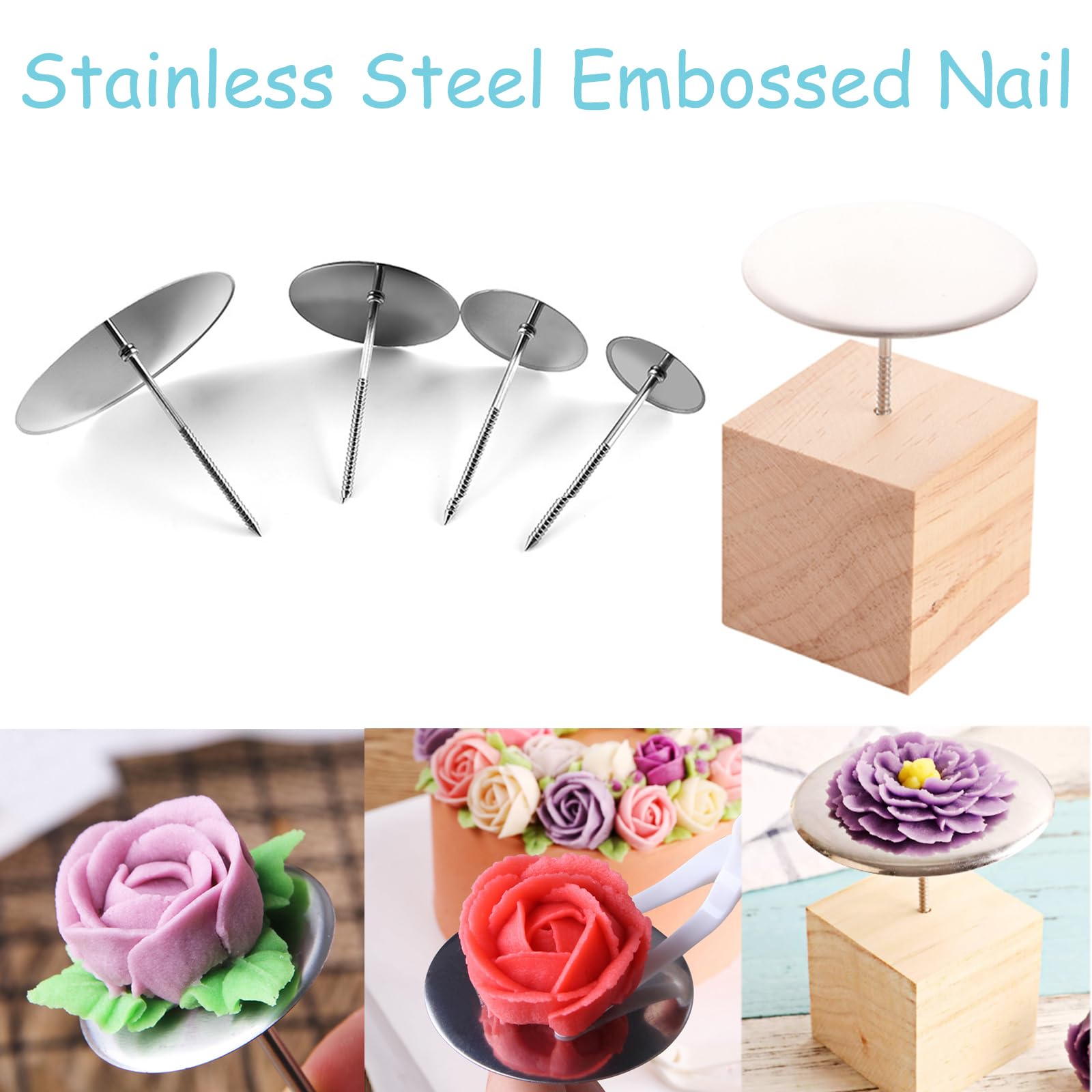 8-teiliges Icing Blumennagel Set – 4 Größen Ede Produktbild-Vorschau 6