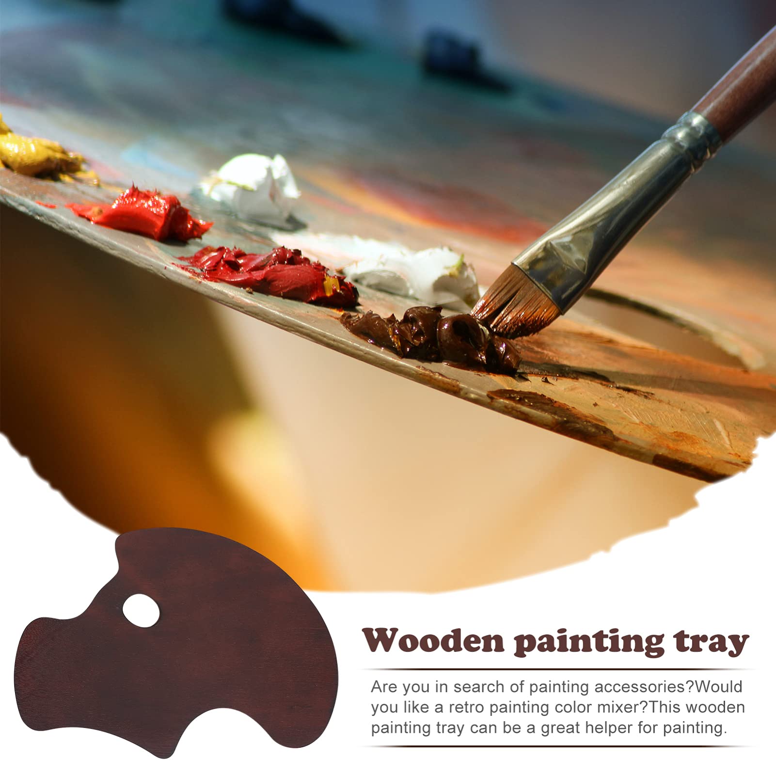Leichte Holz Künstler Mischpalette für Ölfarben und Acrylfarben Praktische Farbmischplatte zum Malen und Selbstgemacht Art Painting