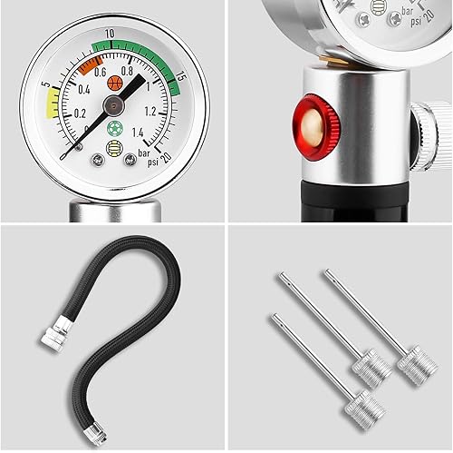 Miniatura 3 de Bomba de bola con manómetro, bomba de aire eBall Sports Ball con agujas de inflado y válvula de liberación de presión para baloncesto, fútbol, balón