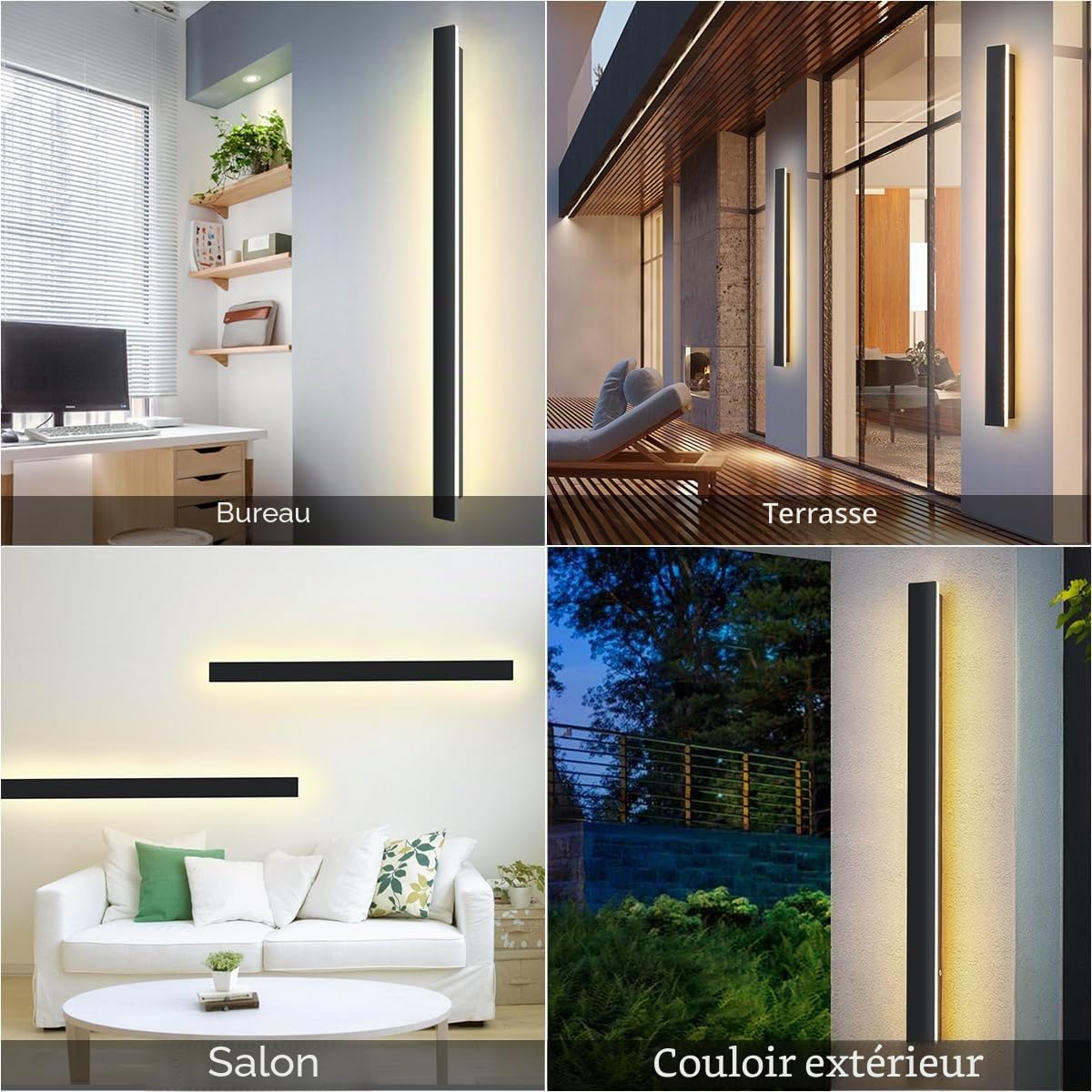 25W/115CM Applique Murale Exterieur LED IP65 Étanche,Longue Lampe