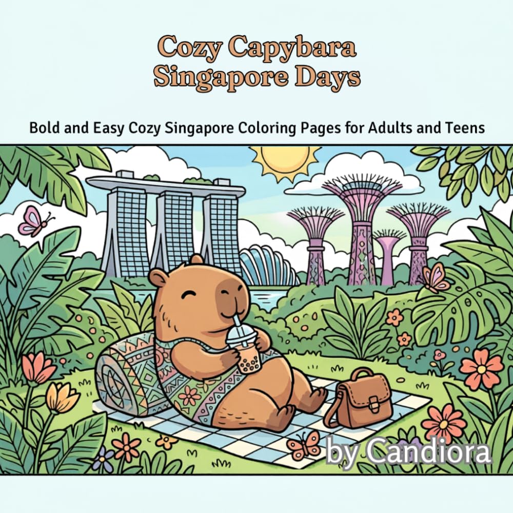 Cosy Cabybara Singapore Days: Relax with Adorable Capybara Illustrations and Discover Stress-Relief in Every Page