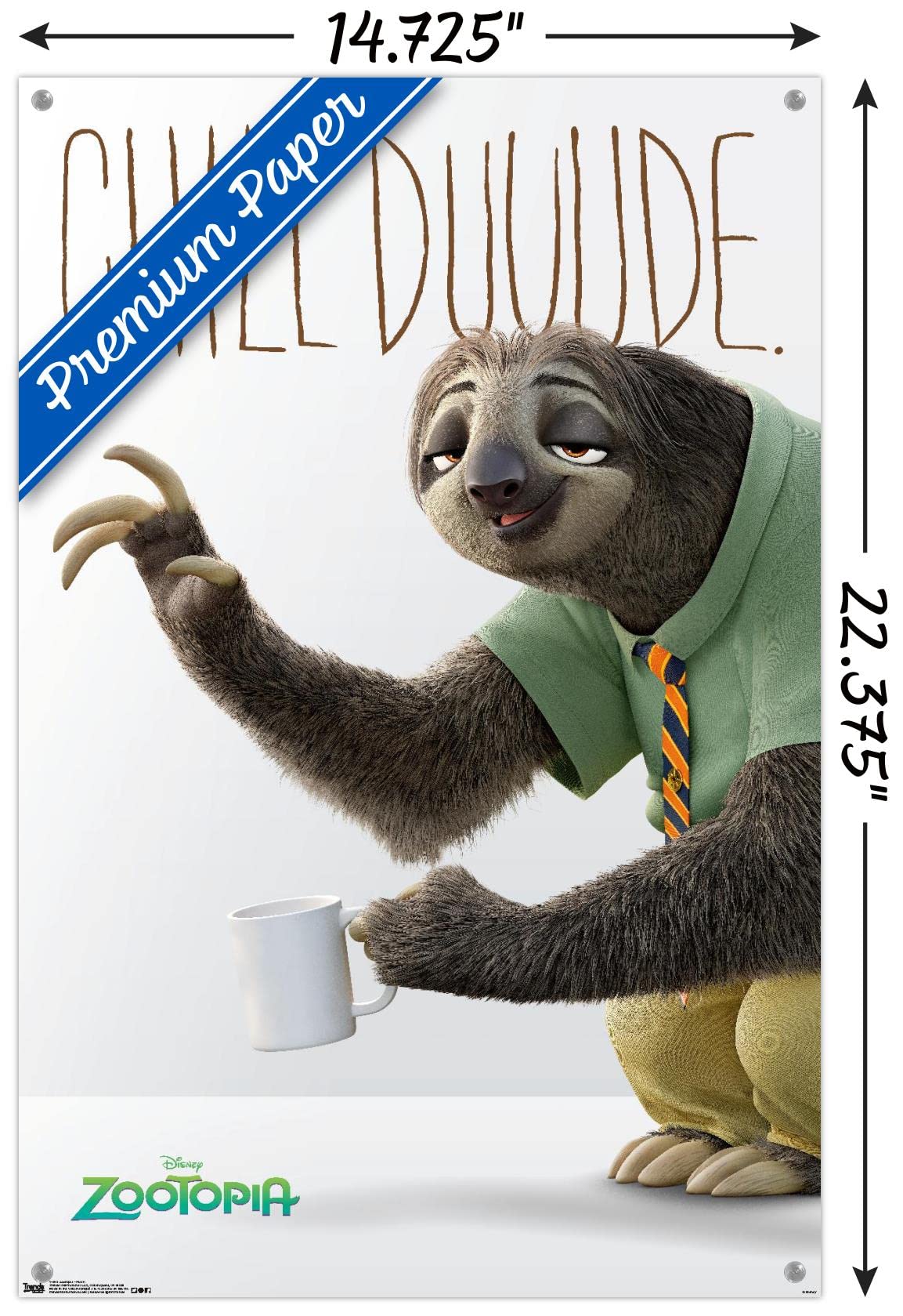 Amazon.com: Disney Pixar Zootopia - Flash Wall Poster with Push