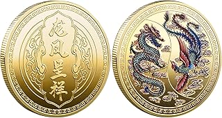 Scratching Lottery Tickets Luck Coin Chinese Loong and The Phoenix Lucky Challenge Coin