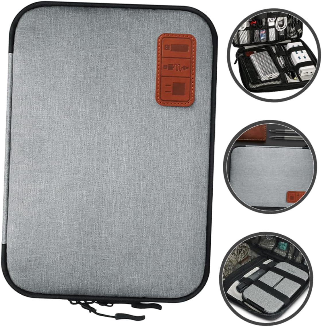 DOITOOL 2pcs Travel Cable Organizer Case Portable Digital Accessories Pouch Multipurpose Storage Bag for Usb Cables Chargers Memory Cards Grey