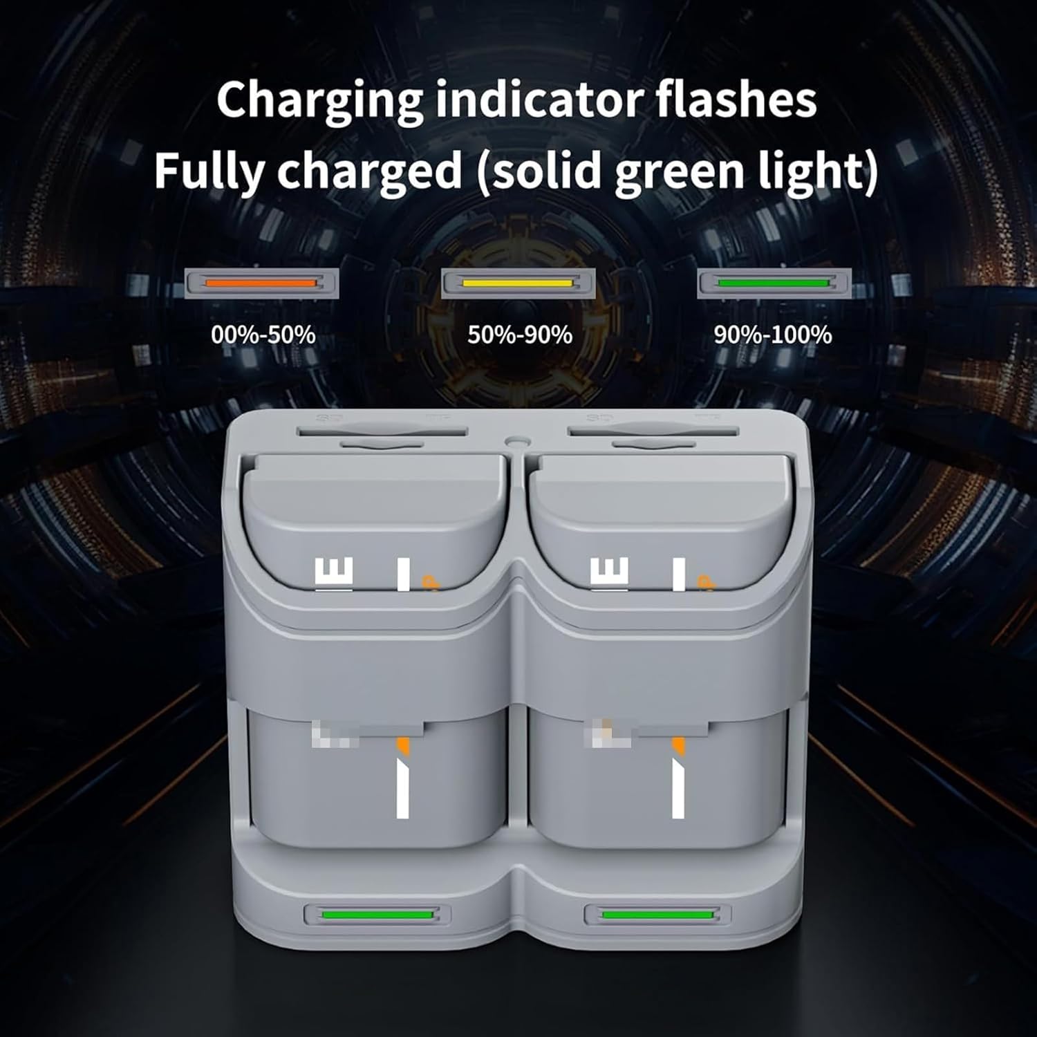 ciciglow Battery Charger Case for Batteries, Dual Battery Charger with 2 SD 2 TF Slots, 27W USB C PD Fast Charging Case with LED Display for Travel