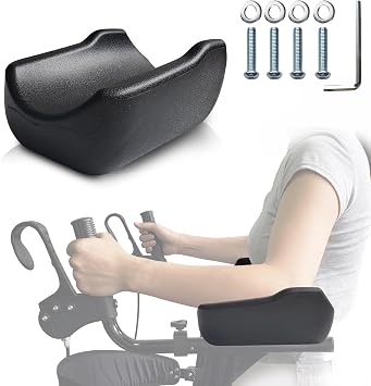 Alliseniors Walker Armrest Pad, Universal Repacement Rollator Armrest Pad, Rollator Arm Support Pad for Upright Walkers, Standard Walker, Rollator Walkers, Mounting Hole 5.31" * 1.46