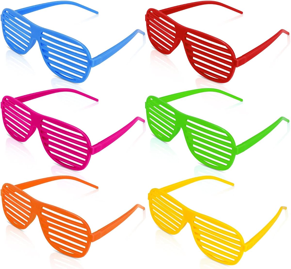 Ainiv Neon Color Shutter Shadeds Glasses | Novelty 80s 90s Funny Party Glasses Festival Outfits Accessories