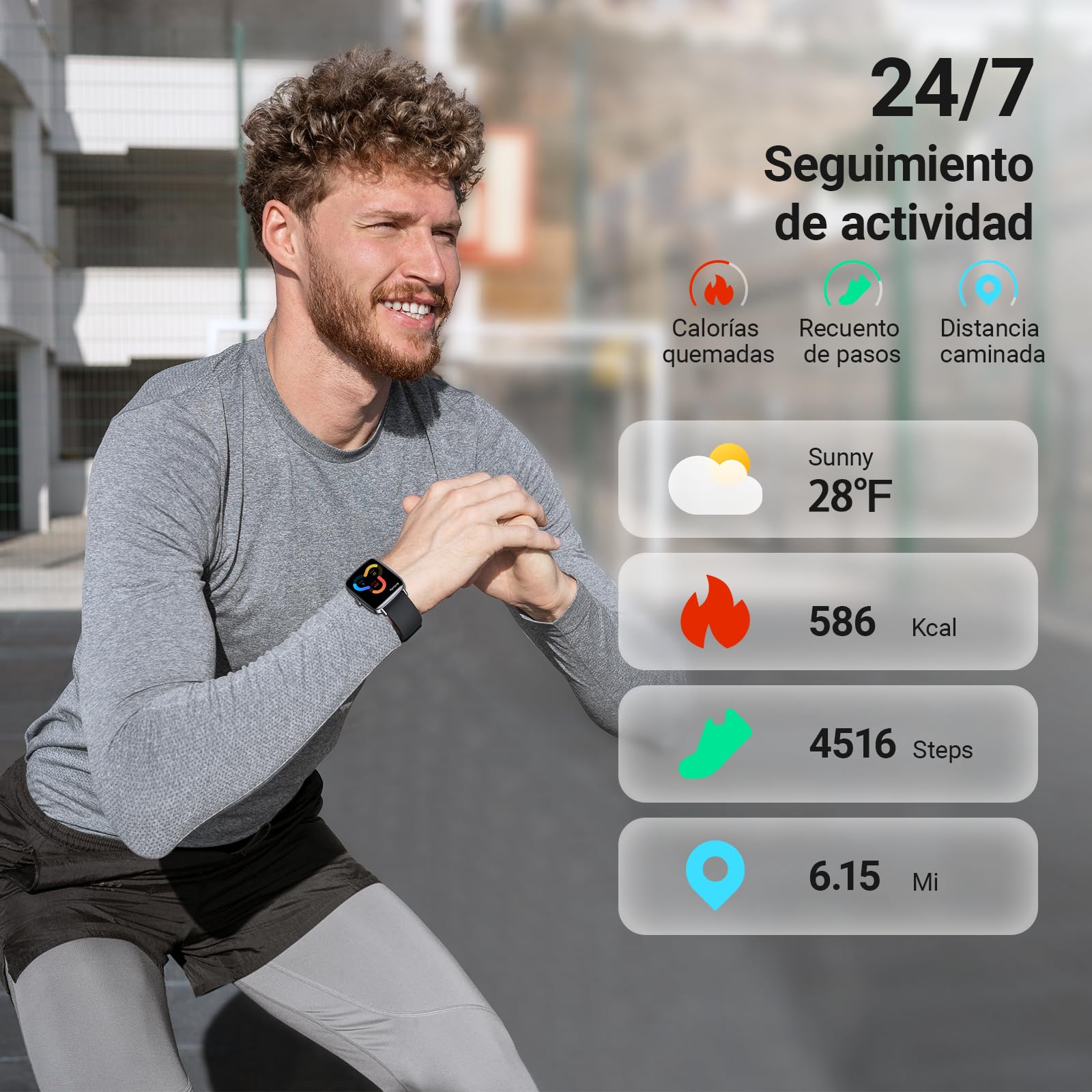 Fitpolo Reloj Inteligente Hombre, 1.85" Smartwatch con Llamadas Bluetooth y Whatsapp Notificación, Pulsómetro, IP68 Pulsera Actividad con 100+ Modos Deportivos, Monitor de Sueño para Android iOS