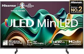Hisense 139 cm (55 inches) U6N PRO Series 4K Ultra HD Smart QLED Mini LED TV 55U6N PRO (Black)