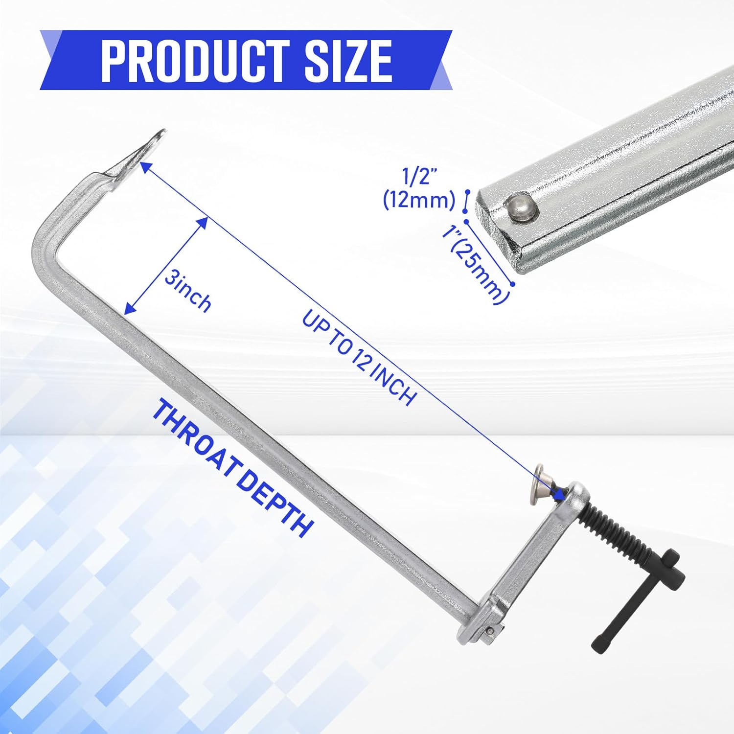 Landhoow 4 Pack Steel Welding Clamps Set 12 Inch Light-duty Drop Forged Steel Bar Clamps Steel F Clamps with Max 661Lbs Load Limit Throat Depth 3 inch for Welding Woodworking Metal working DIY Crafts Landhoow 4 Pack Steel Welding Clamps Set 12 Inch Light-duty Drop Forged Steel Bar Clamps Steel F Clamps with Max 661Lbs Load Limit Throat Depth 3 inch for Welding Woodworking Metal working DIY Crafts