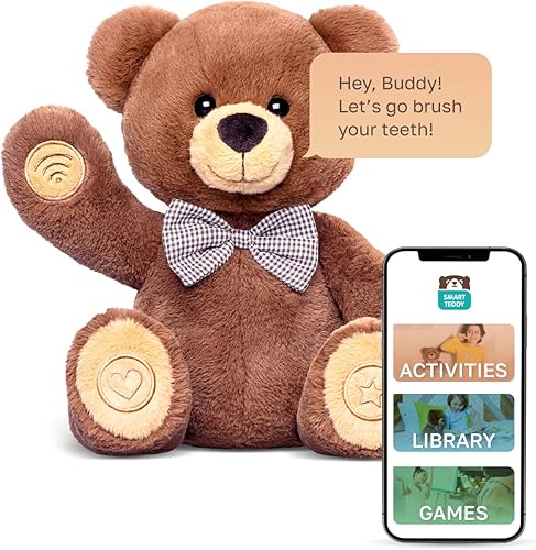 Smart Teddy - Aprender oso parlante con voz y carácter reales actualizaciones semanales gratuitas más de 100 escenarios ABC e inteligencia emocional