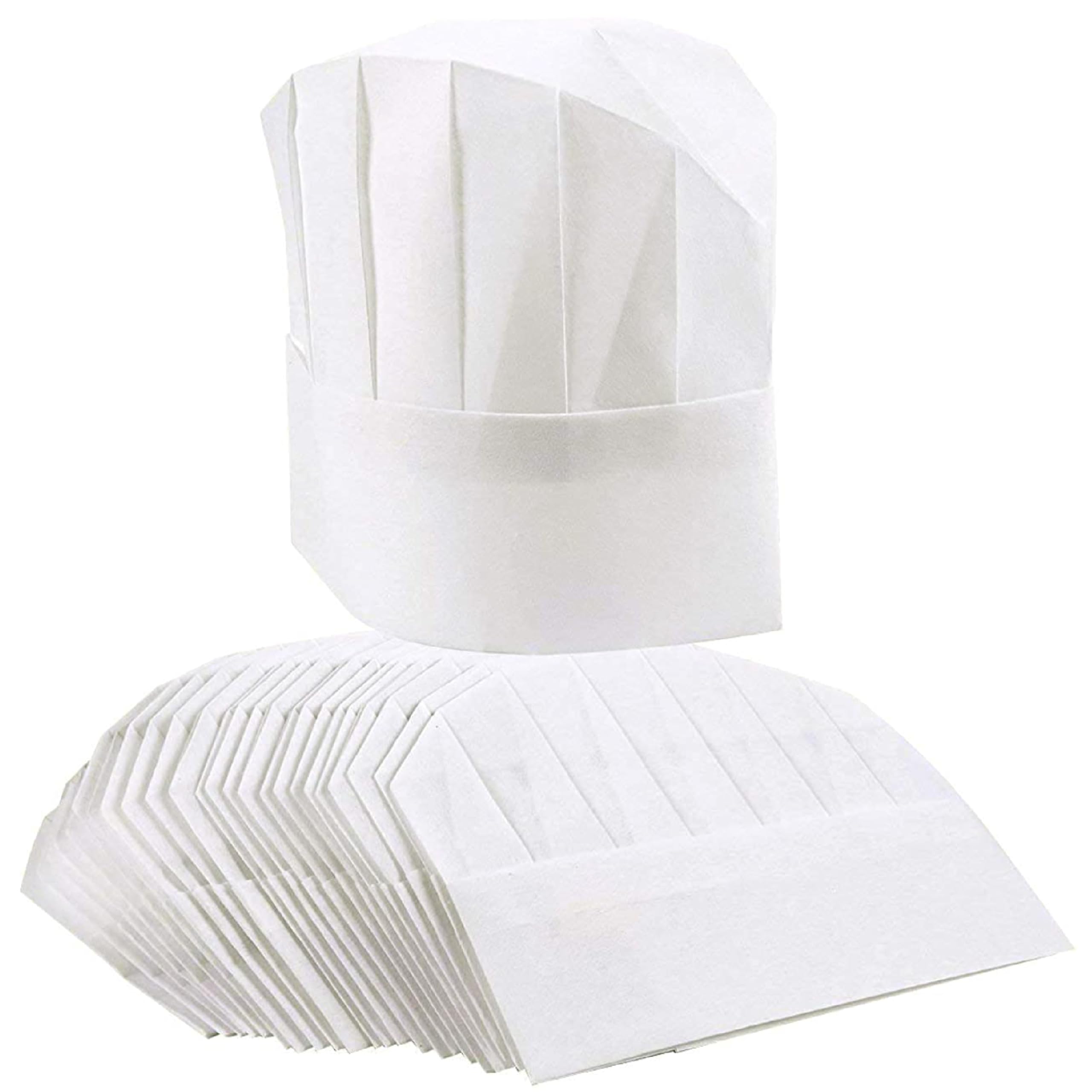 Chef Hats - Large White, 24 Pack - Adjustable Disposable Paper Chef Hats for Kids & Adults - Pizza Party Decorations & Cooking Gifts