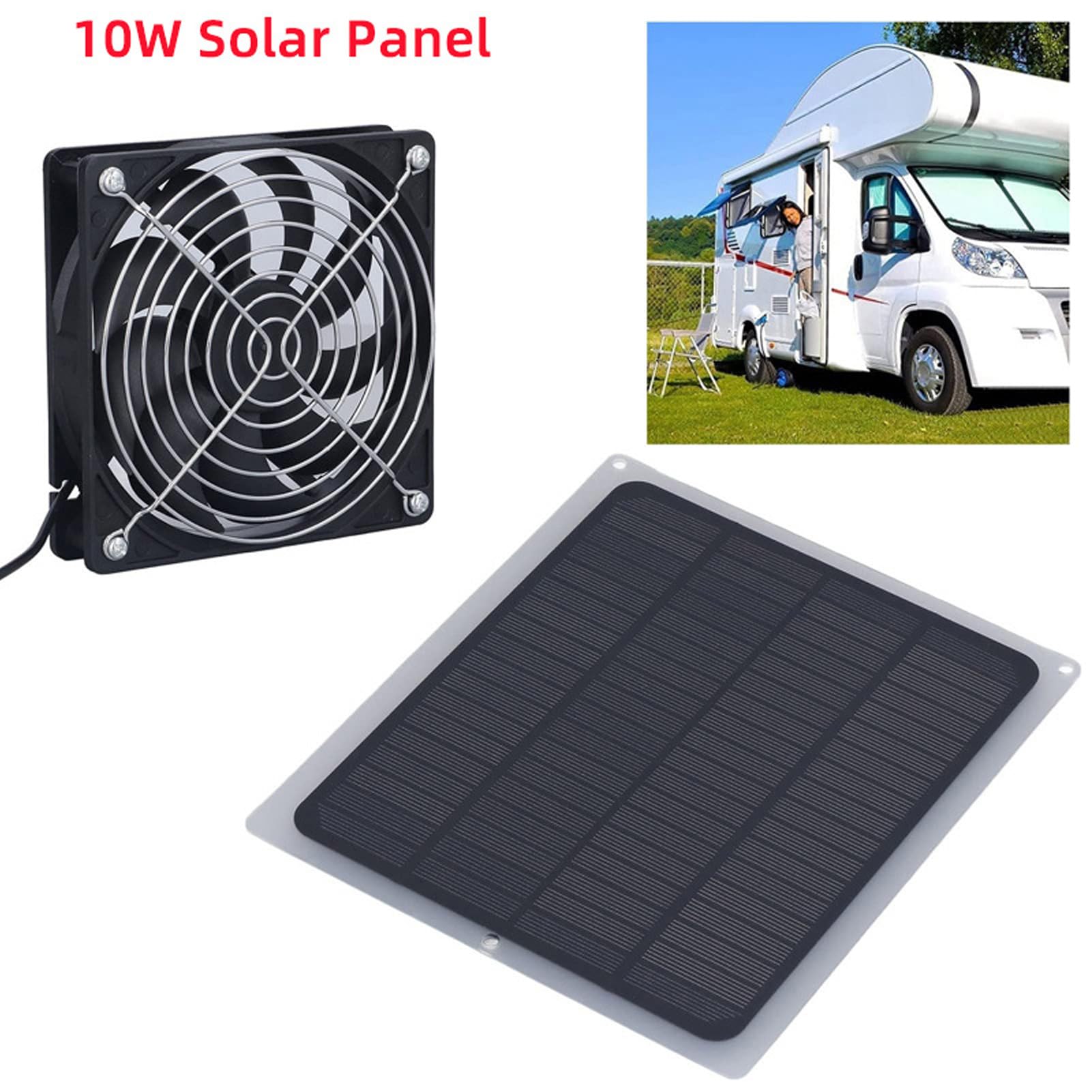 Dachboden-Abluftventilator, Solarpanel-Ventilator-Set, 10 W, Wetterfester, Solarbetriebener Ventilator Für Die Belüftung in Kleinen Hühnerställen, Gewächshäusern, Schuppen, Effiziente Kühllösung