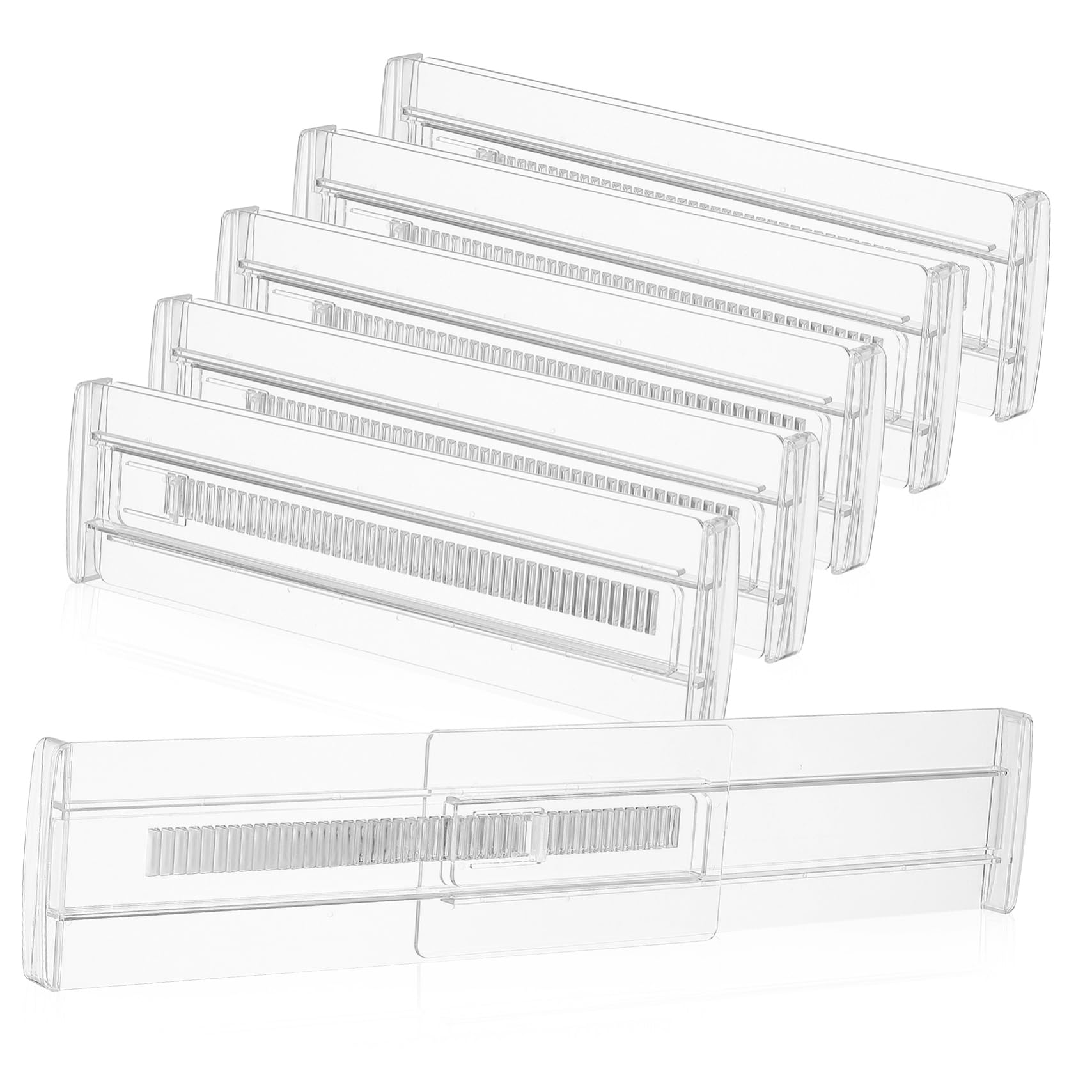 6pièces Organisateur De Transparent Réglable Lot De Séparateurs Pour Vêtements Ustensiles De Cuisine Et Rangement Polyvalent