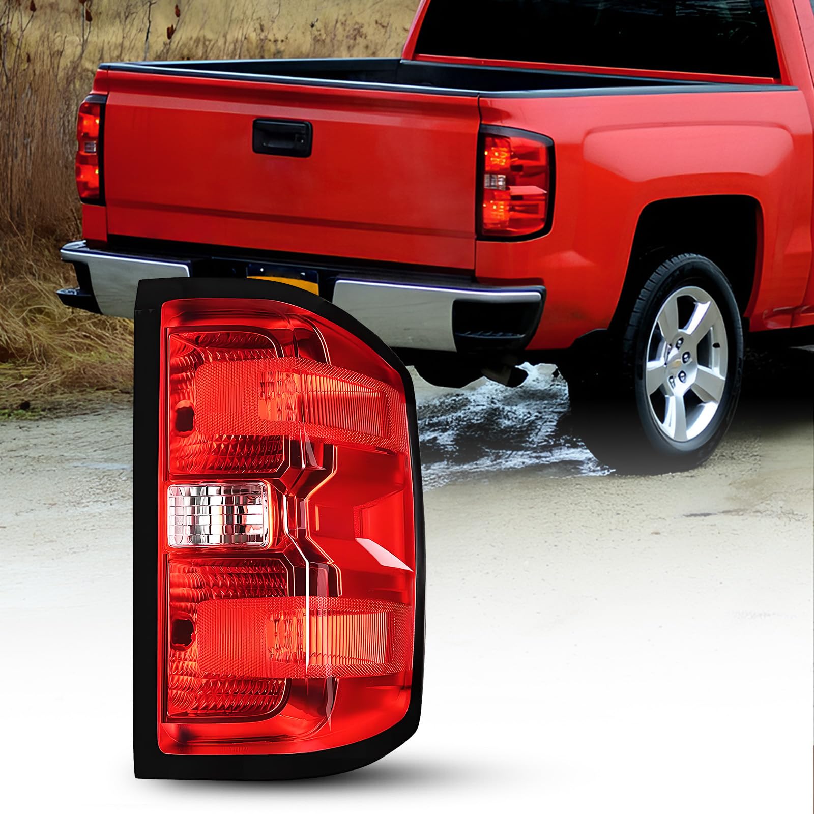 AUTOONE - For 2014-2019 Chevy Silverado Tail Light Assembly Factory OEM Taillights Compatible with Chevy Silverado 1500/ 2500HD/ 3500HD, 2015-2019 GMC Sierra 3500HD, Passenger Side(RH)