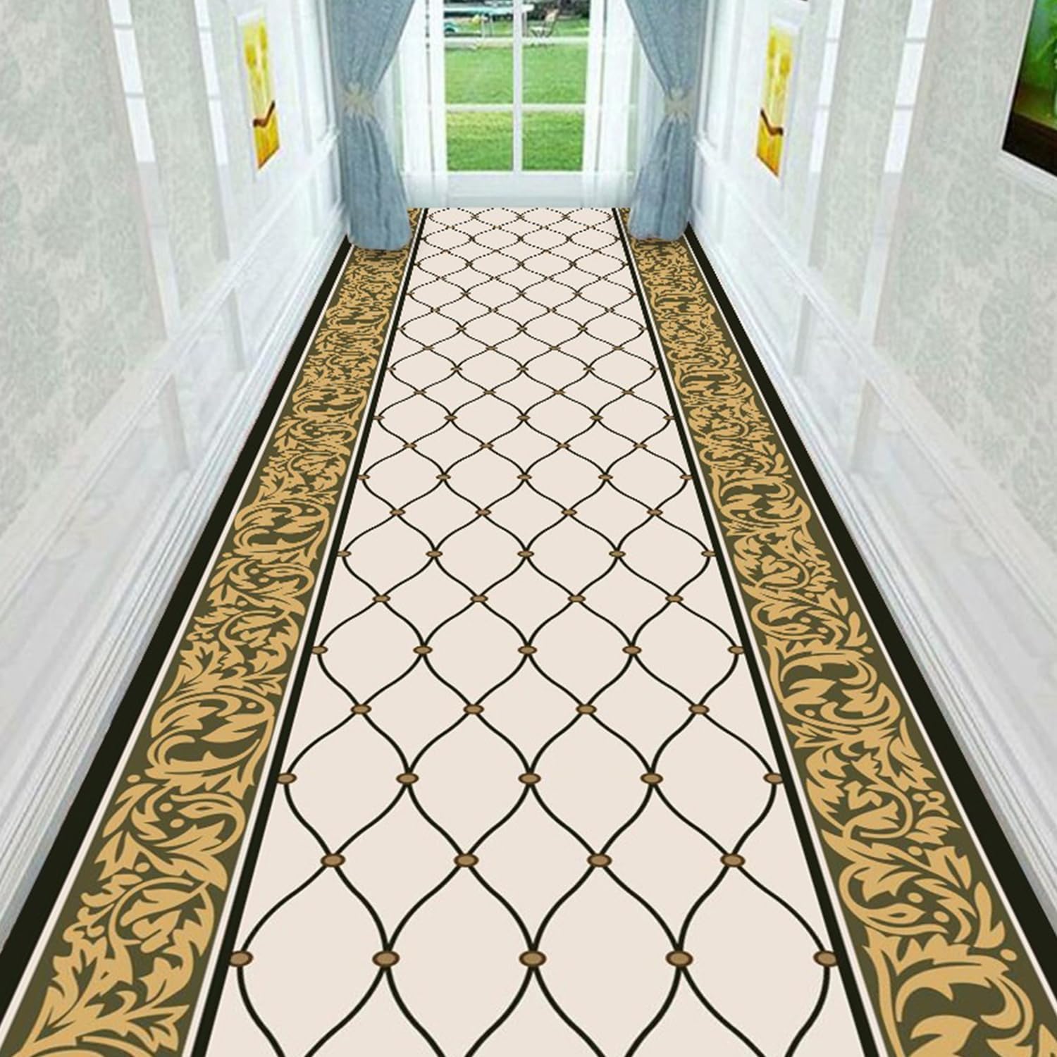 3x3ft Hallway Runner Rug Farmhouse Laundry Rug with Rubber Backing Runner Accent Area Rug Carpet Non Slip Washable Kitchen Rug Entryway Runner Mat Throw Rug for Living Room