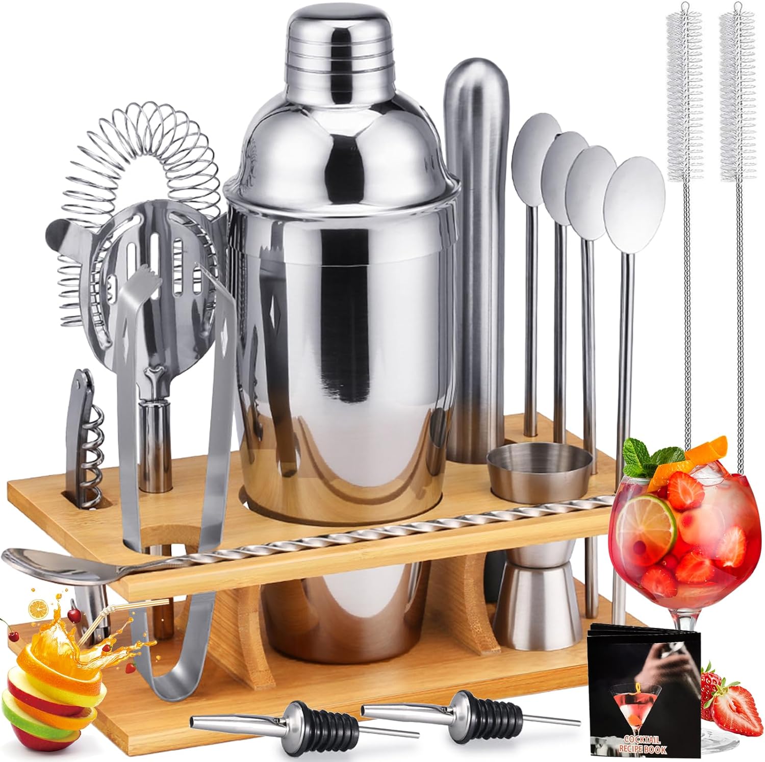 MOOING Cocktail Shaker Set,14 Pezzi Kit Set Cocktail, Set