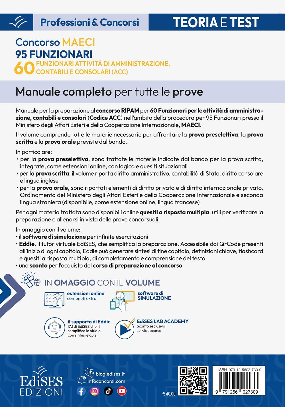 Concorso MAECI: manuale per 60 Funzionari attività di amministrazione, contabili e consolari