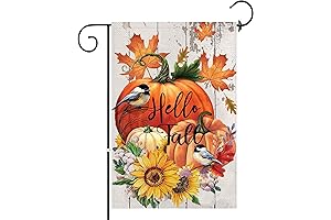 Halloween Fall Garden Flags 12x18 Double Sided - Hello Fall Decorations
