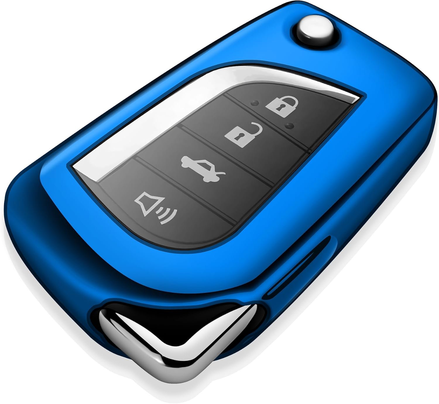 Tukellen for Toyota Key Fob Cover,Special Soft TPU Key Case Cover Protector Compatible with 2018-2024 Camry SE/LE,2020-2025 RAV4 LE,Corolla SE/LE Smart Key-(Blue)