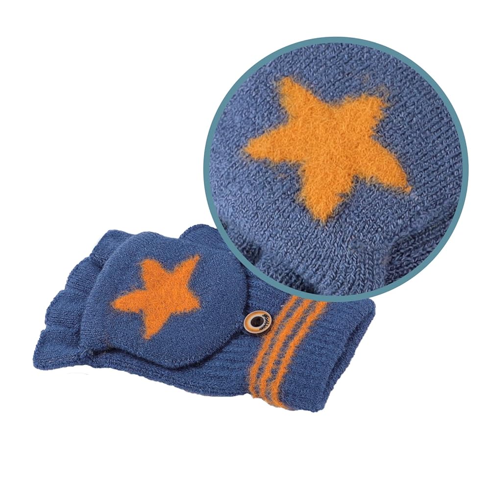 Guanti Invernali Convertibili Per Bambini 5-10 Anni - Flip Top Con Stella, Meze Dita, Per Scuola E Sport - Foto 4