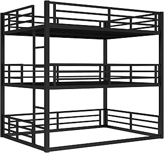 Bellemave Triple Bunk Beds for Kids Full Over Full Over Full, Heavy Duty Metal