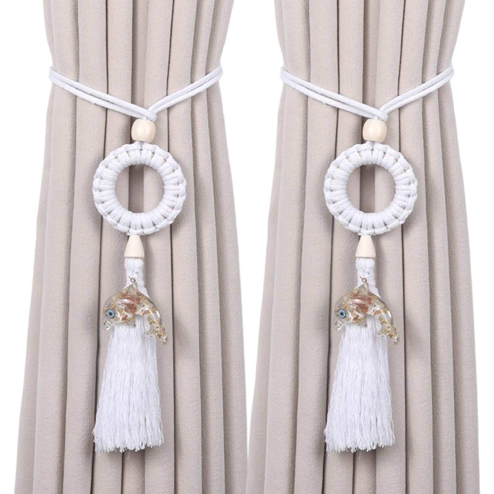 Curtain Tiebacks Rope, Decorative Tie Backs Holdbacks Holders Cord for Window Drapes Outdoor Indoor Decorative Holdbacks