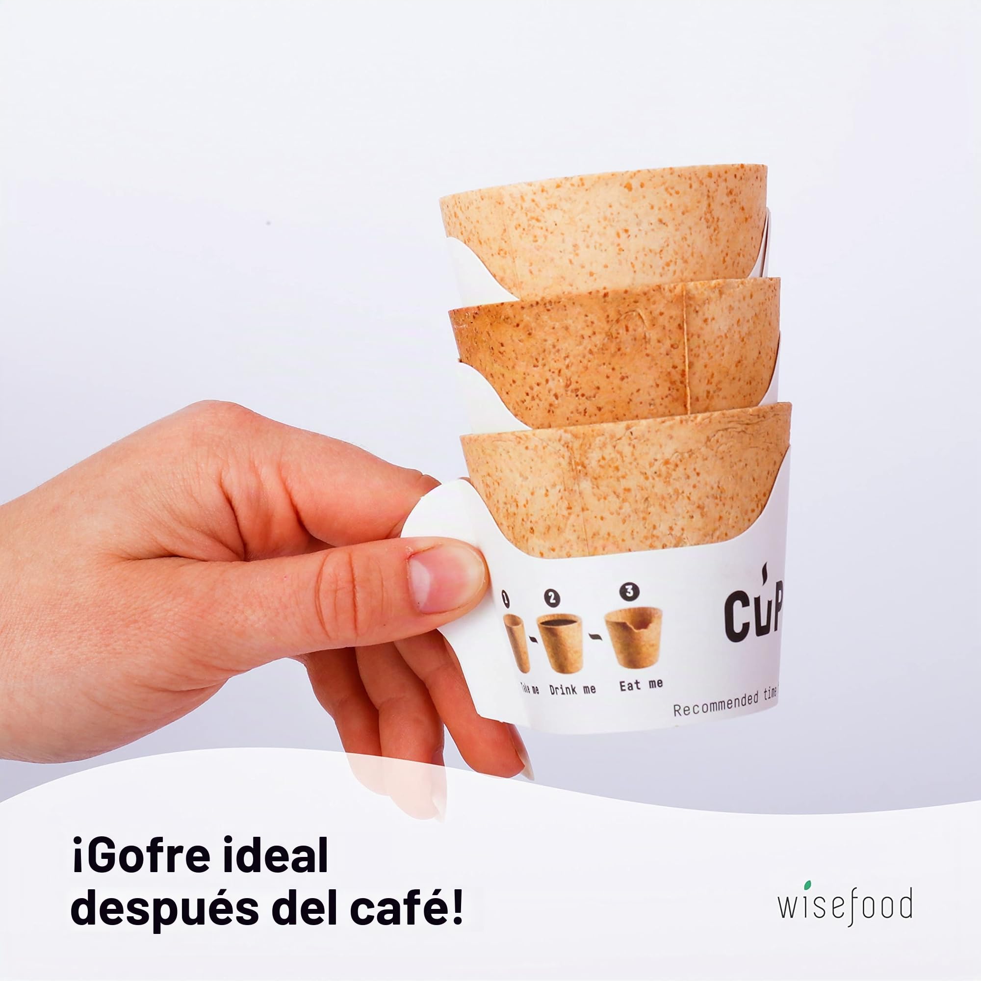 wisefood Vasos comestibles – 240 vasos comestibles Coffee To Go 220 ml – Vasos de café, postres, gofres – alternativa ideal a vasos de plástico, vasos de papel o vasos desechables