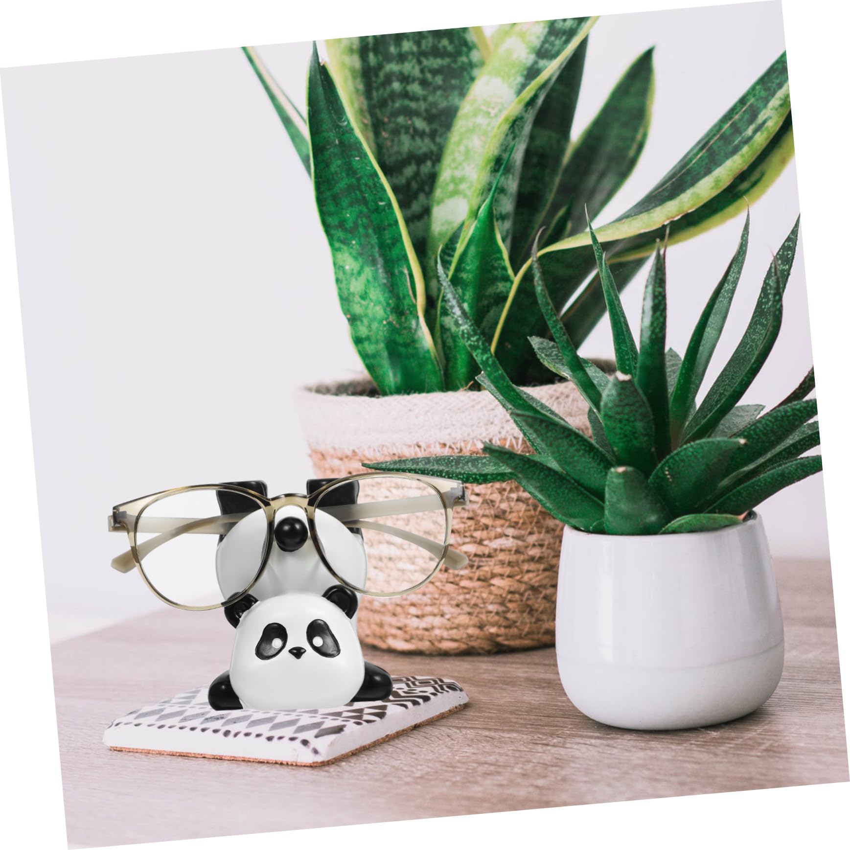 SOLUSTRE 4pezzi Portaocchiali Panda Resina Supporto Per Sole e Decorazione Divertente Per Ufficio e Casa Design Unico e Leggero Pratico Espositore Per