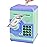 Totola Piggy Bank Electronic Mini ATM for Kids Baby Toy, Safe Coin Banks Money Saving Box Password Code Lock for Children,Boys Girls Best Gift (Blue-Green)