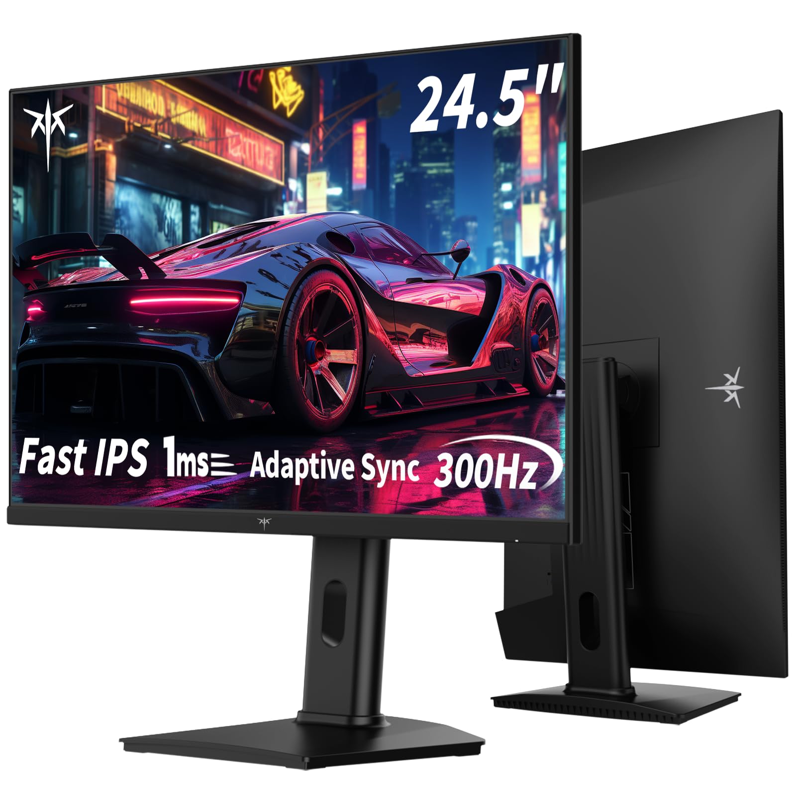 KTC Mnotior Gaming 25 Pollici | 300Hz (OC 320Hz) | FHD 1080P | Fast IPS Panel | 1ms | Adaptive-Sync | HDR10 | 119% sRGB | HDMI x2, DP x1 | Girevole e di Sollevamento Stand | VESA 100 * 100mm | H25Y7