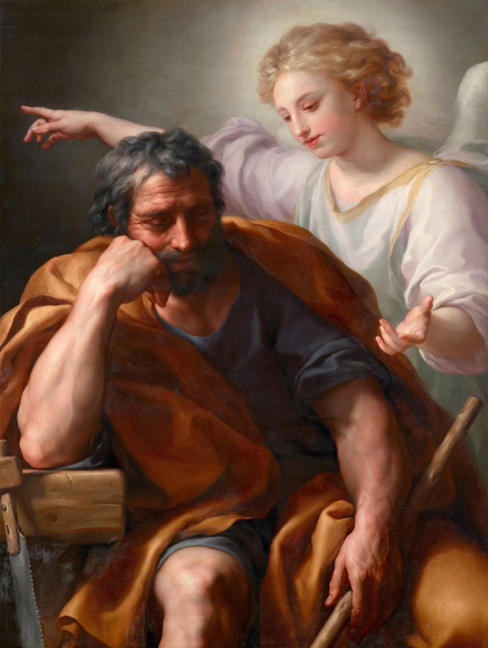 SERENDIPITP Abstract Painting Mural Print Picture Wall Decor Painting the Dream of Saint by Anton Raphael Mengs Vintage Wall Artwork for Home Decor 60x90cm