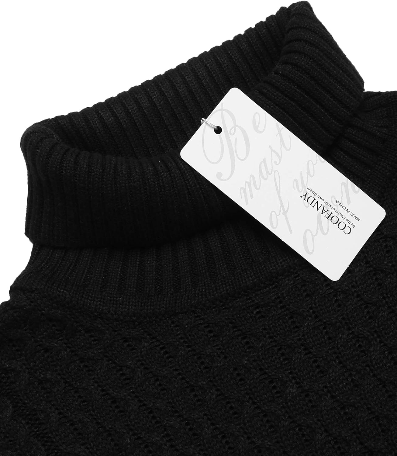 COOFANDY Men's Slim Fit Turtleneck Sweater Casual Knitted Twisted Pullover Solid Sweaters - Image 7
