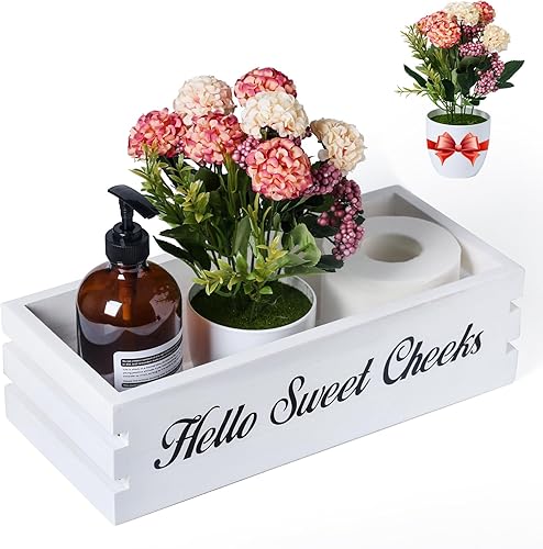 Hello Sweet Cheeks Caja de decoración de baño, caja de decoración de baño VOOWO Nice Butt, divertido soporte de papel higiénico, caja de papel