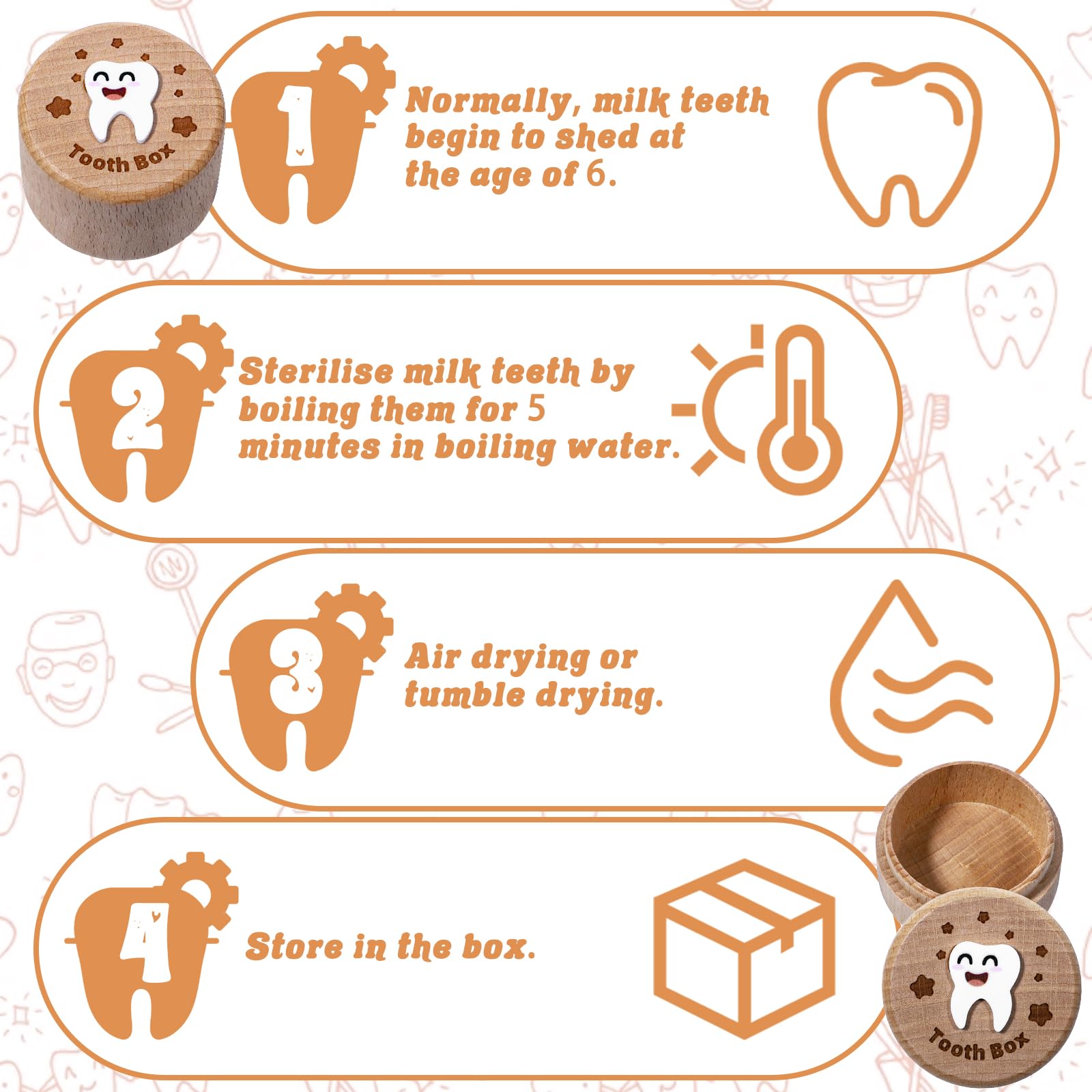 Caja de hada de dientes para niños, soporte de madera tallada en 3D, bonito soporte para dientes perdidos, caja de recuerdo para los primeros dientes perdidos, regalos de hadas para cumpleaños