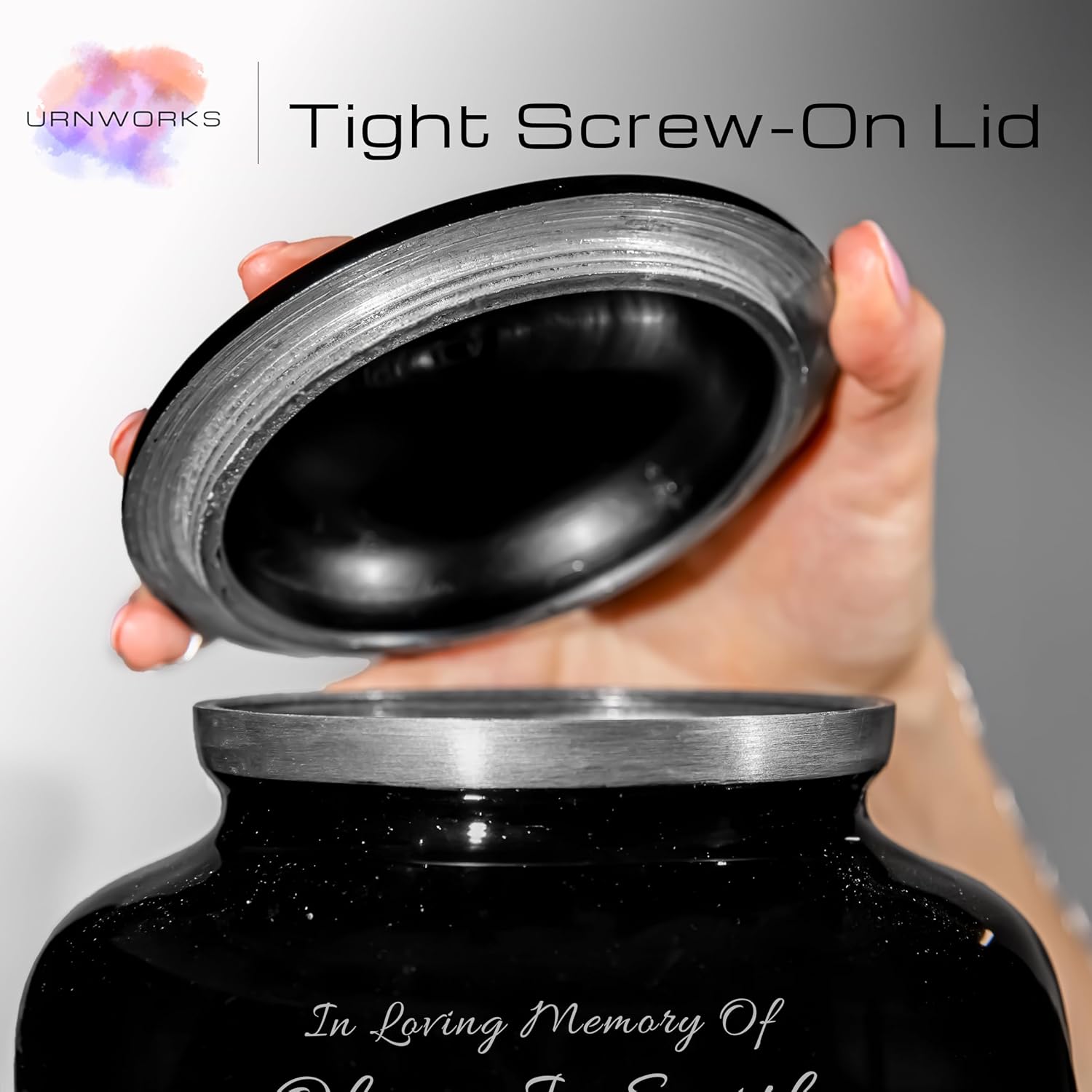 Tree of Life Cremation Urn for Human Ashes – Black & Gold Personalized Memorial Tribute with Name & Dates, Symbolic Funeral Keepsake, Made in USA (Large)
