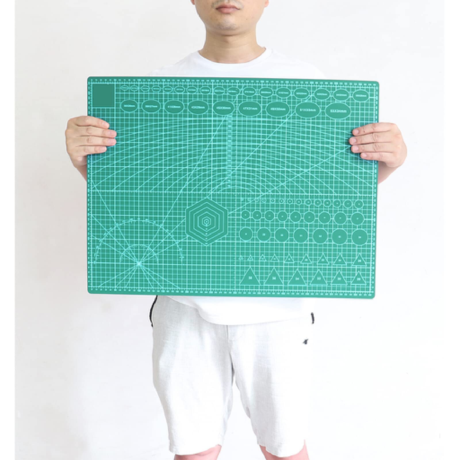 Tappetino da taglio autoguarigione 2 pezzi, A2/60X45cm con griglia e superficie antiscivolo Tappetino da taglio su entrambi i lati, lama rotante compatibile per cucito, quilting, arti e mestieri