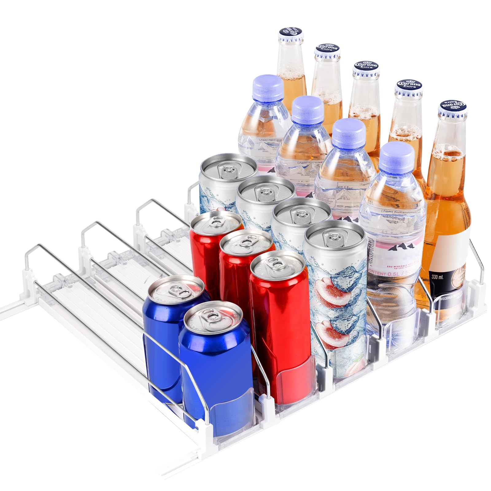 Automático Dispensador Latas, Organizador Latas Nevera, Dispensador de Latas Nevera, Organizador de Bebidas para Frigorífico, Organizadores Nevera para Cervezas Automático para 20 Latas