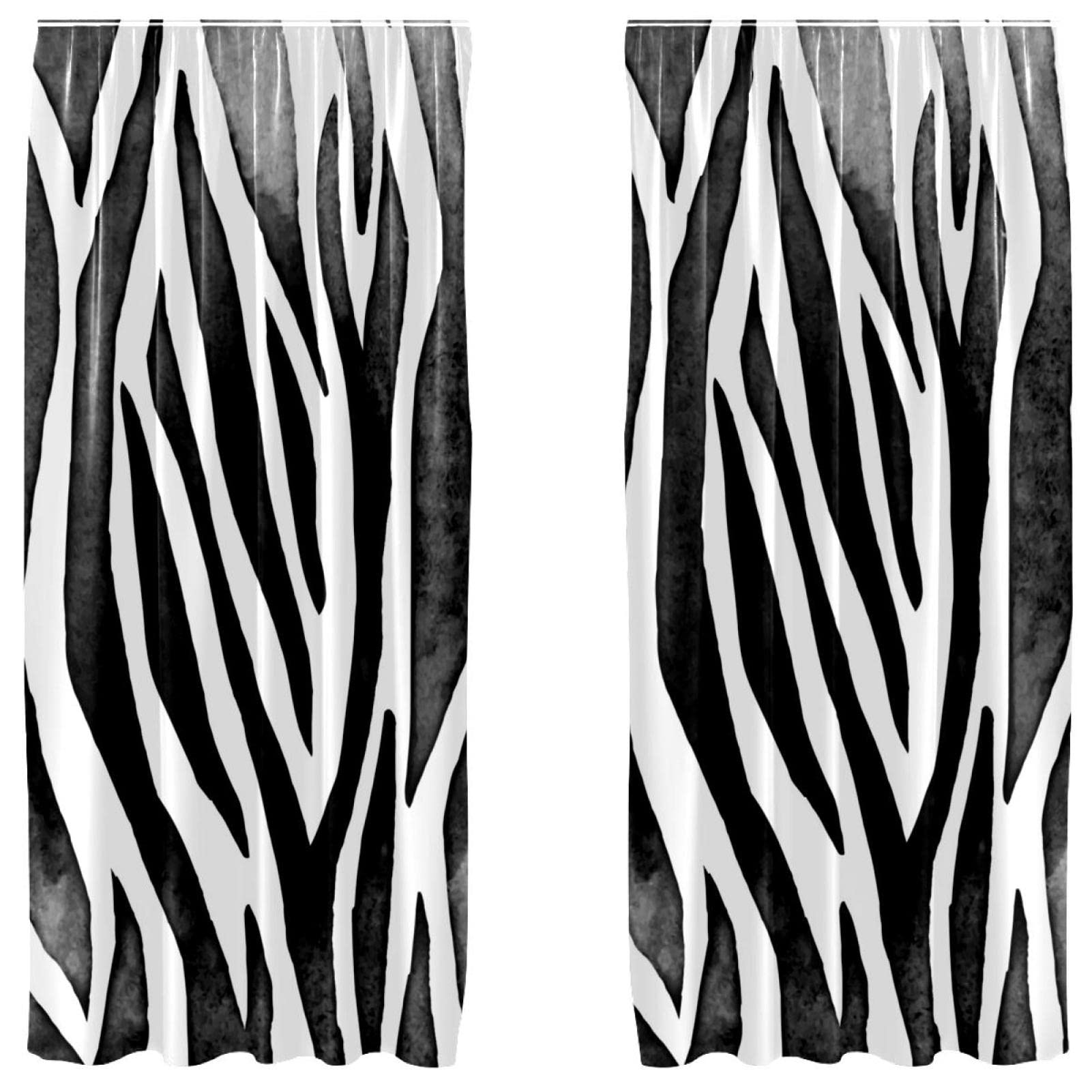 Cortinas decorativas ligeras para salón moderno juego bicolores Zebras de 55x84 pulgadas